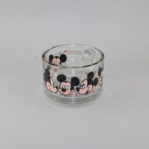 Vtg Disney Mickey Mouse Glass Soup Cup Mug  Made in USA